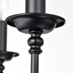 6-Light Matte Black Farmhouse Chandelier, E12 Candle Style Hanging Light
