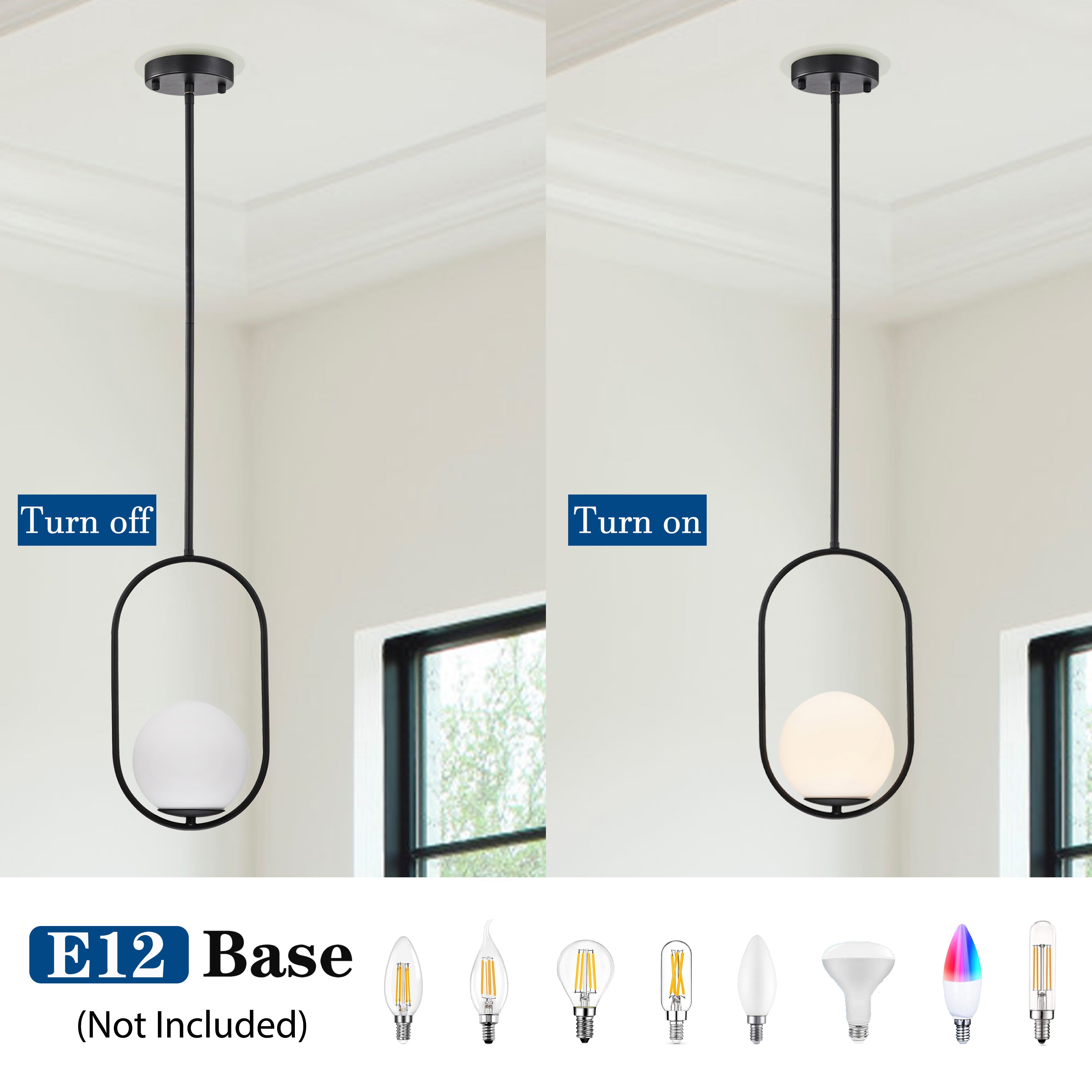 Black Pendant Light Fixtures Globe Pendant Lights 1-Light