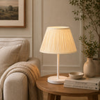 Lamp Shades Set of 2 with Spider Fitter, Pleated Empire Fabric Shades