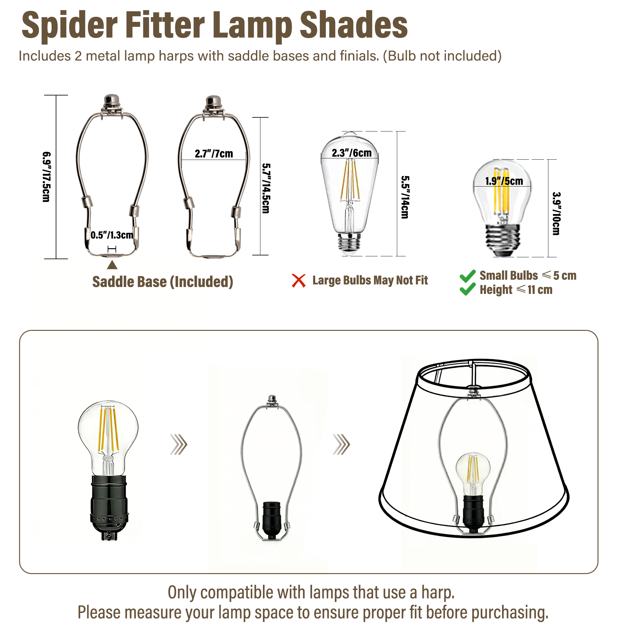 Beige Linen Empire Replacement Lamp Shades Set of 2 with Spider Fitter