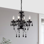 4-Light Acrylic Crystal Chandelier with Adjustable Chain