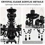 4-Light Acrylic Crystal Chandelier with Adjustable Chain