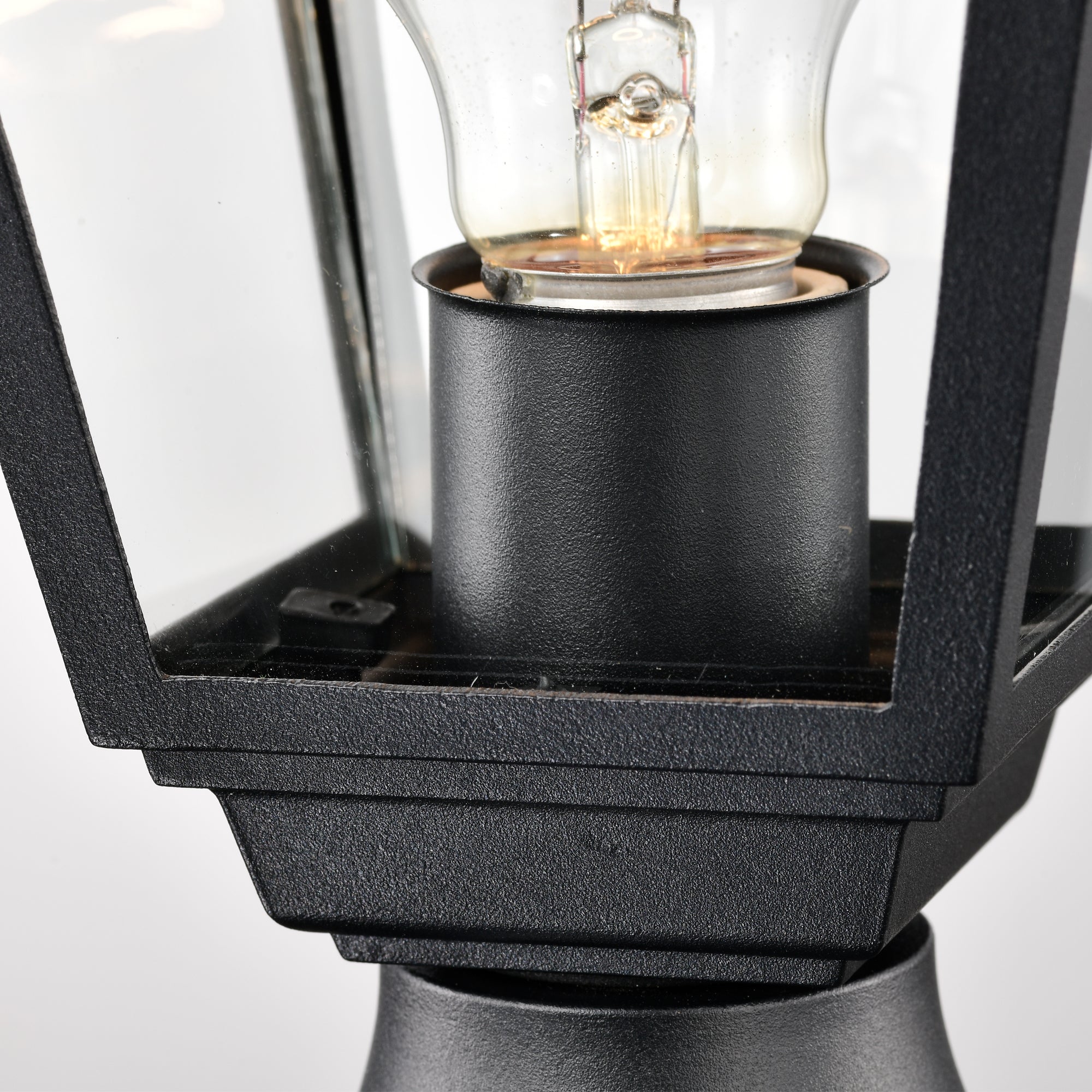 2-Pack Outdoor Post Lanterns with Pier Mount Bases, Black