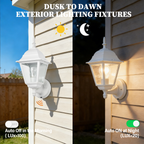 2 pack Traditional  Dusk-to-Dawn Outdoor Wall Light for Timeless Exterior Style