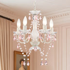 Plug In Swag Chandelier Small Crystal Chandelier 4-Light