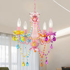 Plug In Swag Chandelier Small Crystal Chandelier 4-Light