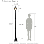 83.11" Classic Black Outdoor Post Light for Path，Walkway