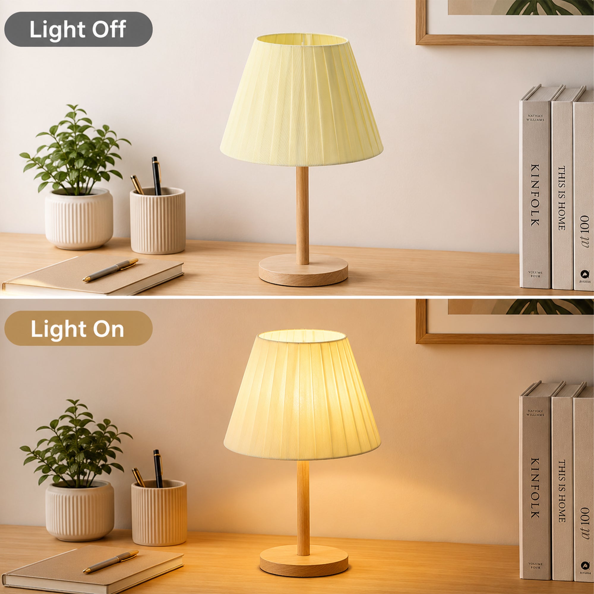 Beige Pleated Empire Replacement Lamp Shades Set of 2 with Spider Fitter