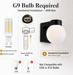 7" Modern Outdoor Wall Light with Frosted Globe, Black