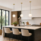 Modern Globe Glass Shade Pendant Light  for Kitchen Island & Dining Room