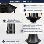 84" Black  Dusk to Dawn Outdoor Post Light for Driveways