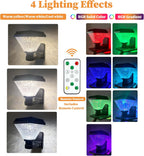 Solar Outdoor Wall Light with Remote, RGB Color Changing Wall Sconce for Porch & Garage