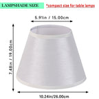 Small Empire Lamp Shade Set of 2 – White Linen,5.91" Top x 10.24" Bottom x 7.48" H, Fits E26 Sockets with Fixing Rings (Not for UNO Fitting),Replacement for Table Lamps