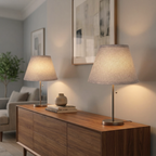 Grey Linen Empire Replacement Lamp Shades Set of 2 with Spider Fitter
