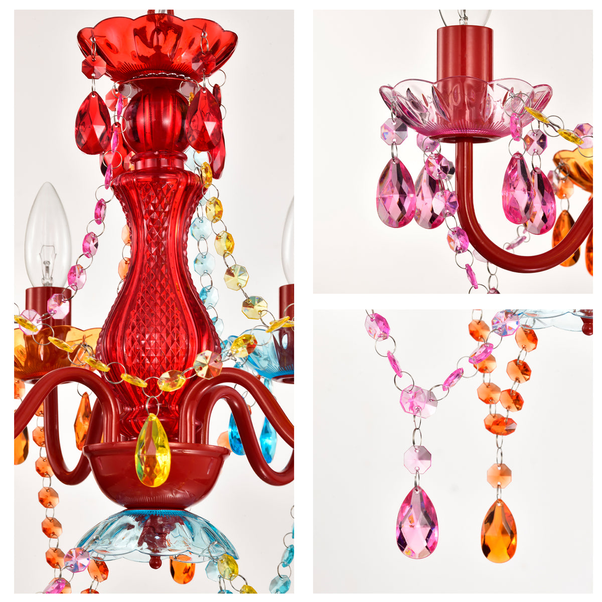 Plug In Swag Chandelier Small Crystal Chandelier 4-Light