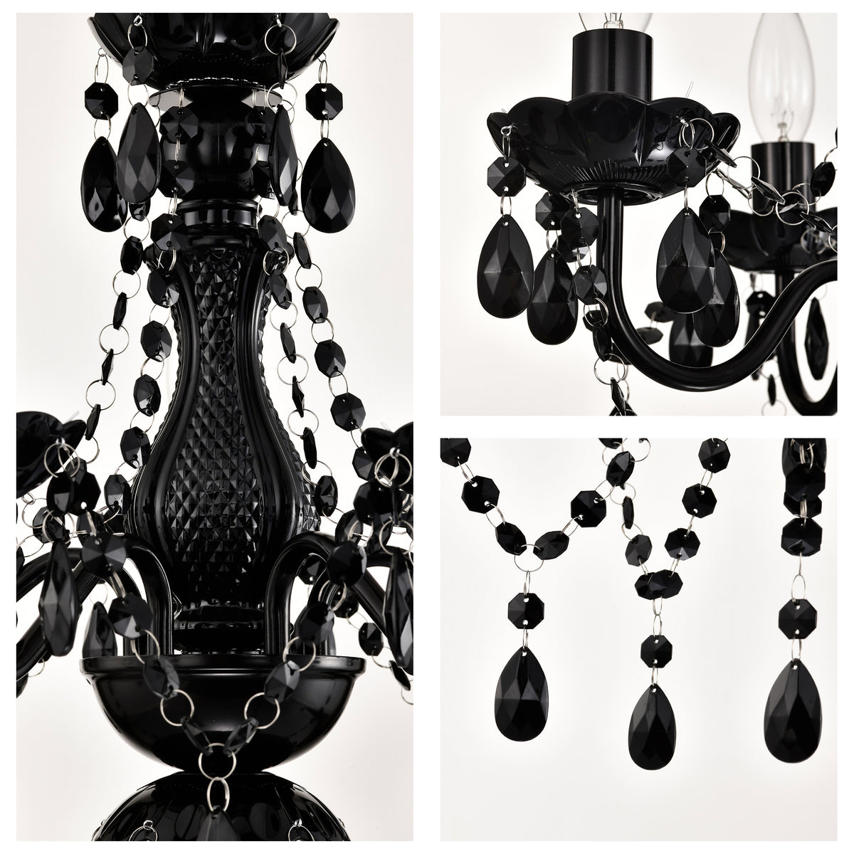 Plug In Swag Chandelier Small Crystal Chandelier 4-Light