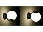 COTTAGE LIFE Black Wall Sconce Light Mid Century Modern Globe Wall Light with 180MM Large Glass Lampshade Black Glass Wall Sconce for Bedroom 1 Pack