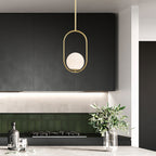 Gold Modern Globe Pendant Lighting for Kitchen Island 1-Light