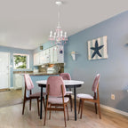 4-Light Acrylic Crystal Chandelier with Adjustable Chain