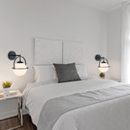 Modern Gold Wall Sconces with White Globe Glass for Bedroom 2 Pack