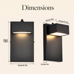 Dusk-to-Dawn Integrated LED Outdoor Wall Light, Black