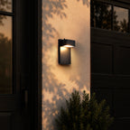 Dusk-to-Dawn Integrated LED Outdoor Wall Light, Black