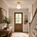 Modern Globe Flush Mount Ceiling Light with Glass Shade, E12 Base Indoor Ceiling Lamp for Bedroom, Hallway & Entryway