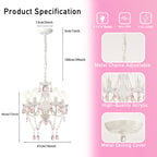 4-Light Acrylic Crystal Chandelier with Adjustable Chain