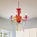 4-Light Acrylic Crystal Chandelier with Adjustable Chain