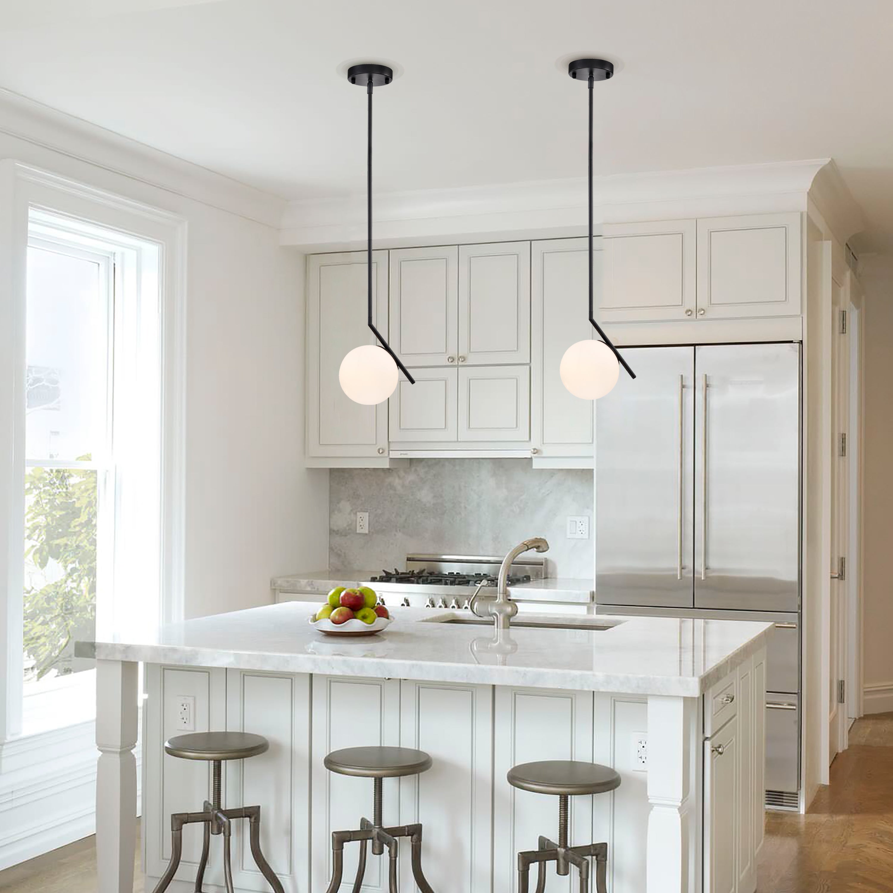 Replacement Globes For Light Fixture Frosted Milk White Glass Globe Lamp Shade Replacement 5.9” Diameter