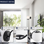 COTTAGE LIFE Black Wall Sconce Light Mid Century Modern Globe Wall Light with 180MM Large Glass Lampshade Black Glass Wall Sconce for Bedroom 1 Pack