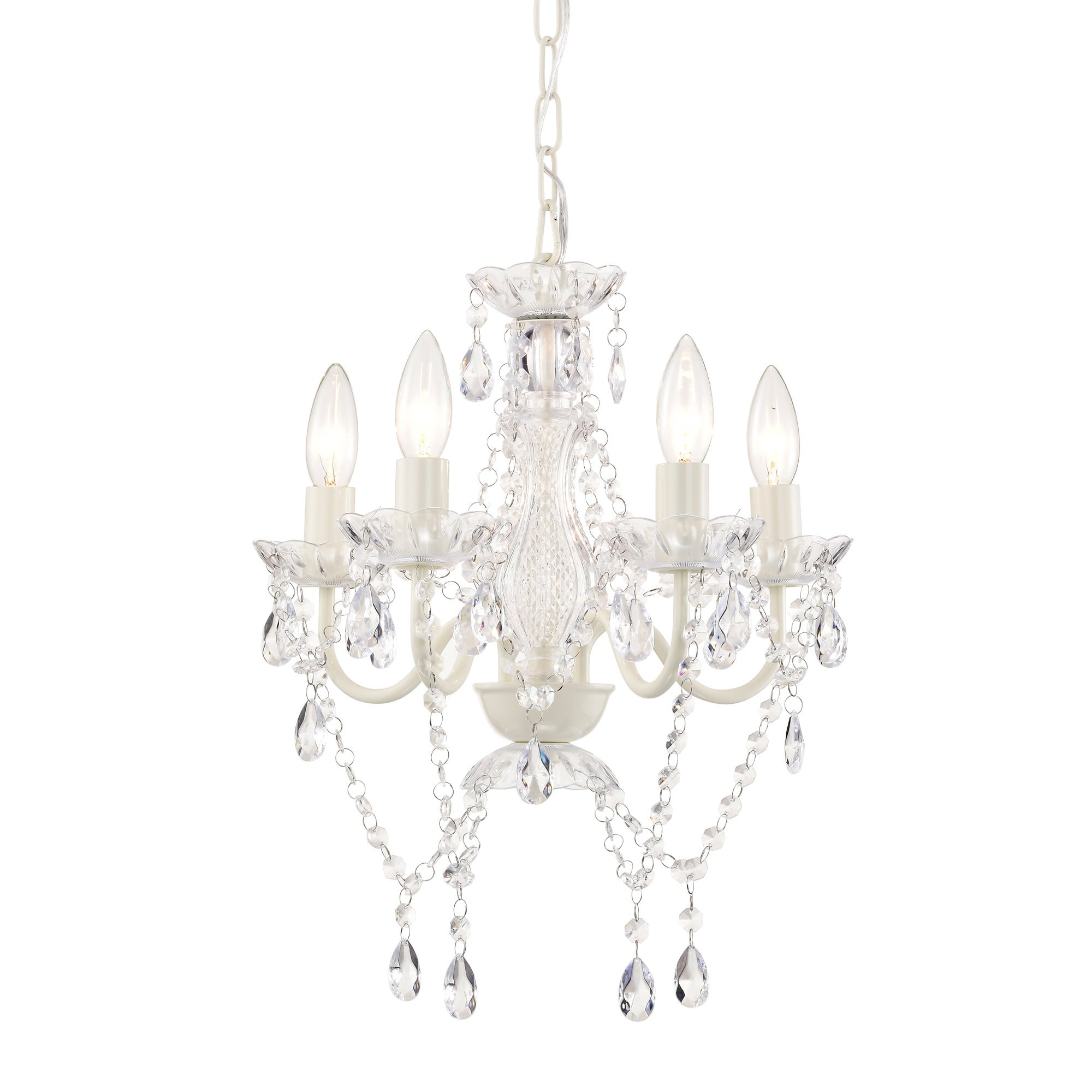 4-Light Acrylic Crystal Chandelier with Adjustable Chain