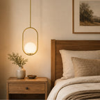 Modern Globe Pendant Light with Opal Glass, E12 Indoor Hanging Light