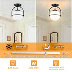Modern Globe Flush Mount Ceiling Light with Glass Shade, E12 Base Indoor Ceiling Lamp for Bedroom, Hallway & Entryway