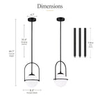 Modern Globe Pendant Light with Glass Shade for Kitchen Island & Dining Room