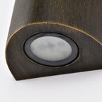 15" Dusk-to-Dawn Integrated LED Outdoor Wall Light, Sand Black & Brushed Gold