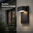 Dusk-to-Dawn Integrated LED Outdoor Wall Light, Black