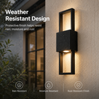 15.75" Integrated LED Outdoor Wall Light, Matte Black