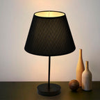 Set of 2 Small Empire Lamp Shades – Black Velvet, 5.9" x 9.84" x 6.9", Replacement for Table Lamps, Fits E26 Socket with Fixing Ring (Not for UNO Fitting)