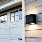 Modern Up & Down LED Outdoor Wall Light, 10W Black Exterior Sconce