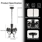 4-Light Acrylic Crystal Chandelier with Adjustable Chain