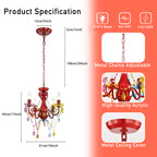 4-Light Acrylic Crystal Chandelier with Adjustable Chain