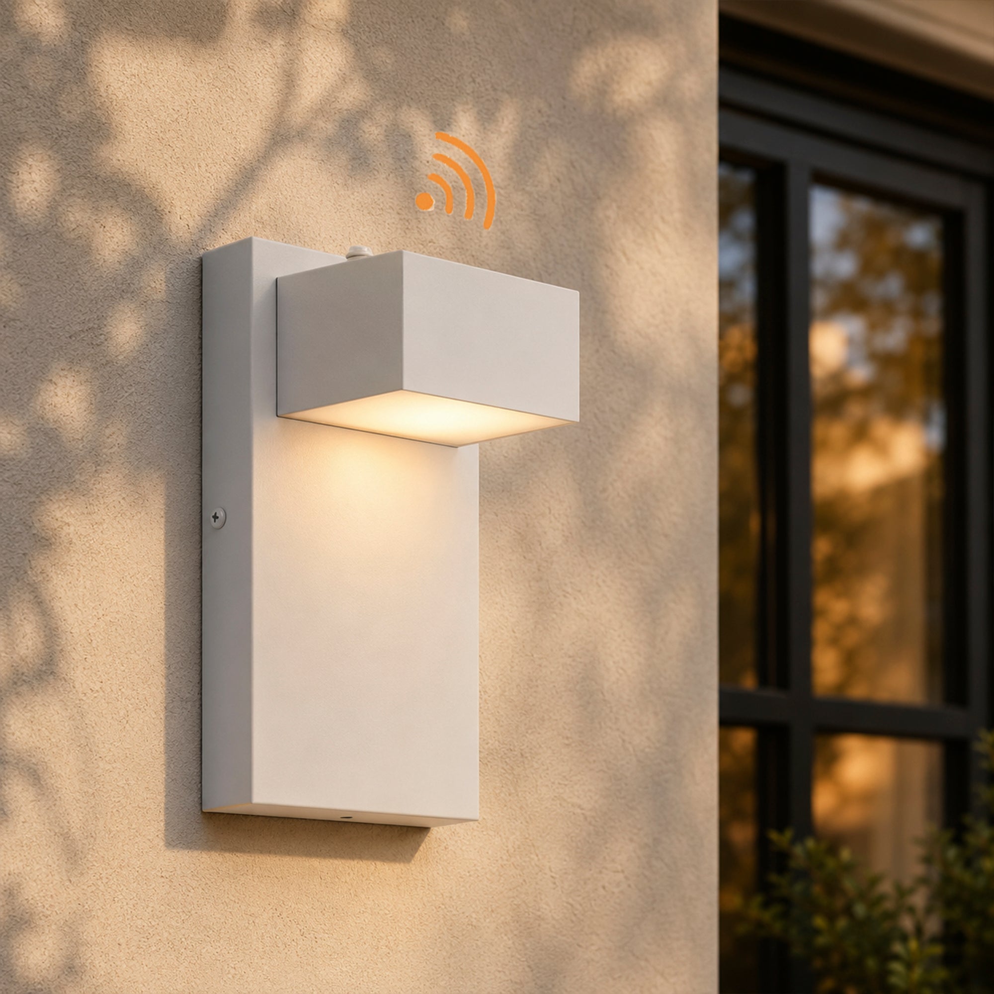 7.8" White Dusk-to-Dawn Integrated LED Outdoor Wall Light