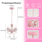 4-Light Acrylic Crystal Chandelier with Adjustable Chain