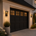 2-Pack Dusk-to-Dawn Integrated LED Outdoor Wall Lights, Black