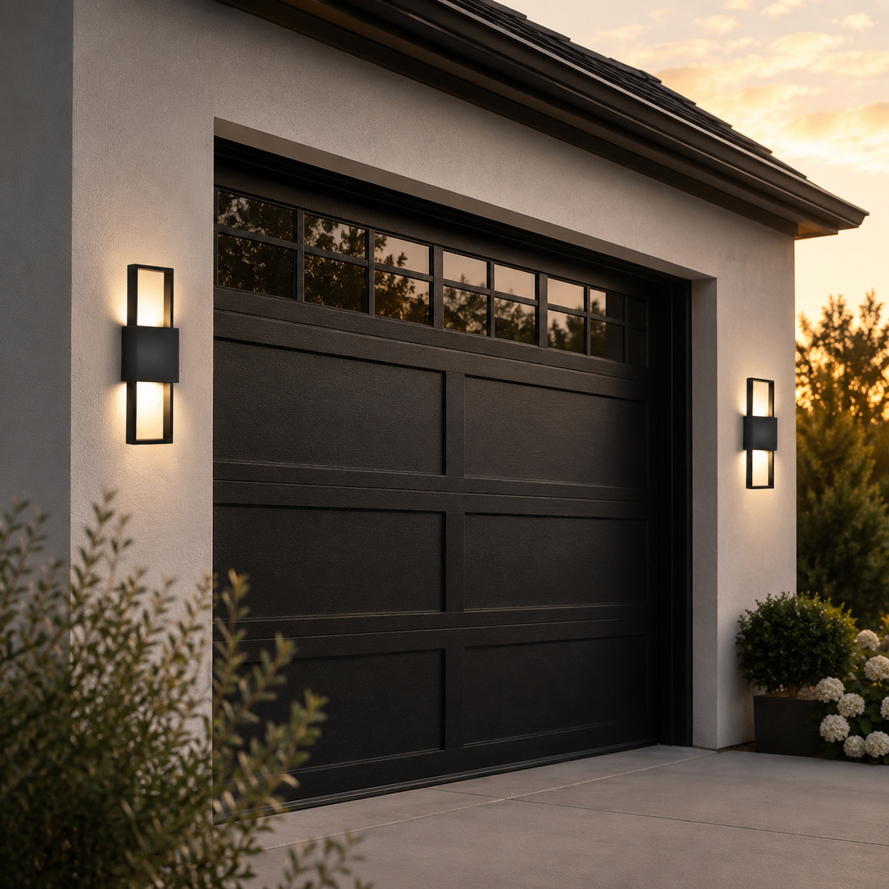 15.75" Integrated LED Outdoor Wall Light, Matte Black