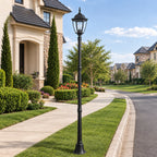 84.6"Classic Black Outdoor Post Light for Path，Walkway
