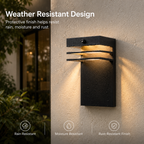 2-Pack Dusk-to-Dawn Integrated LED Outdoor Wall Lights, Black