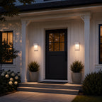7.8" White Dusk-to-Dawn Integrated LED Outdoor Wall Light