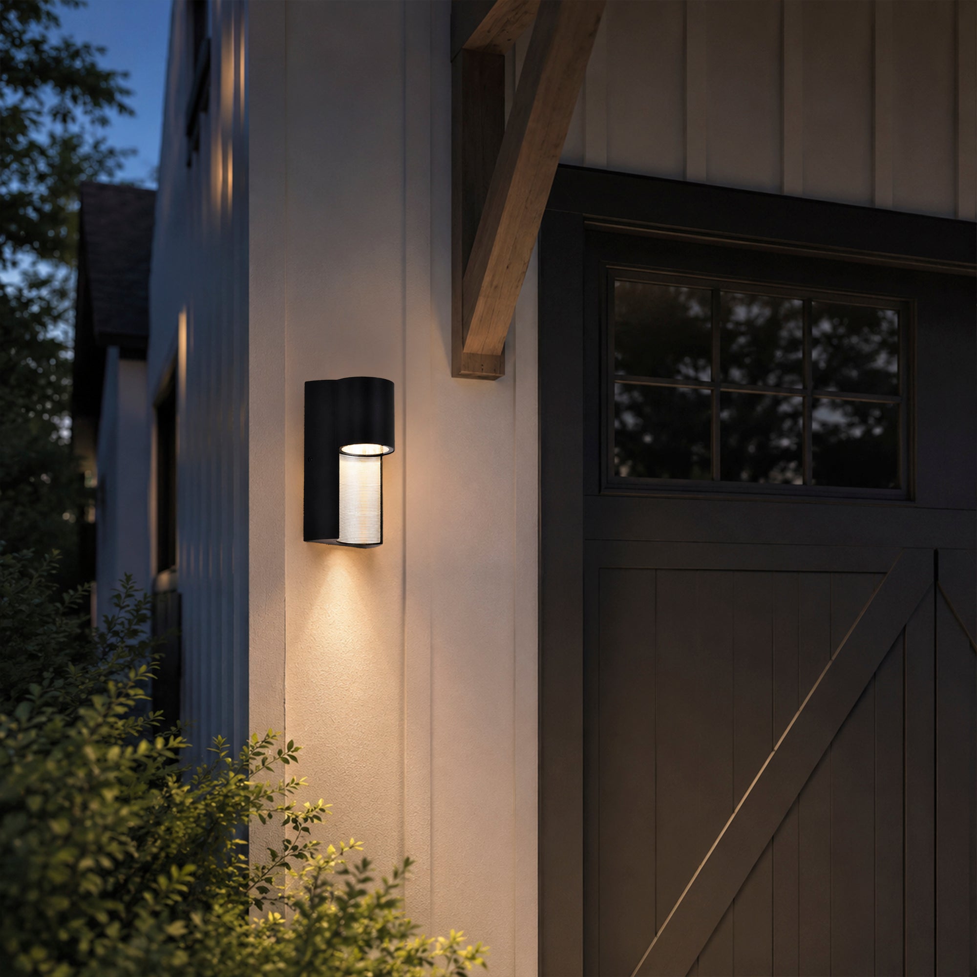 8.6" Integrated LED Outdoor Wall Light, Sand Black
